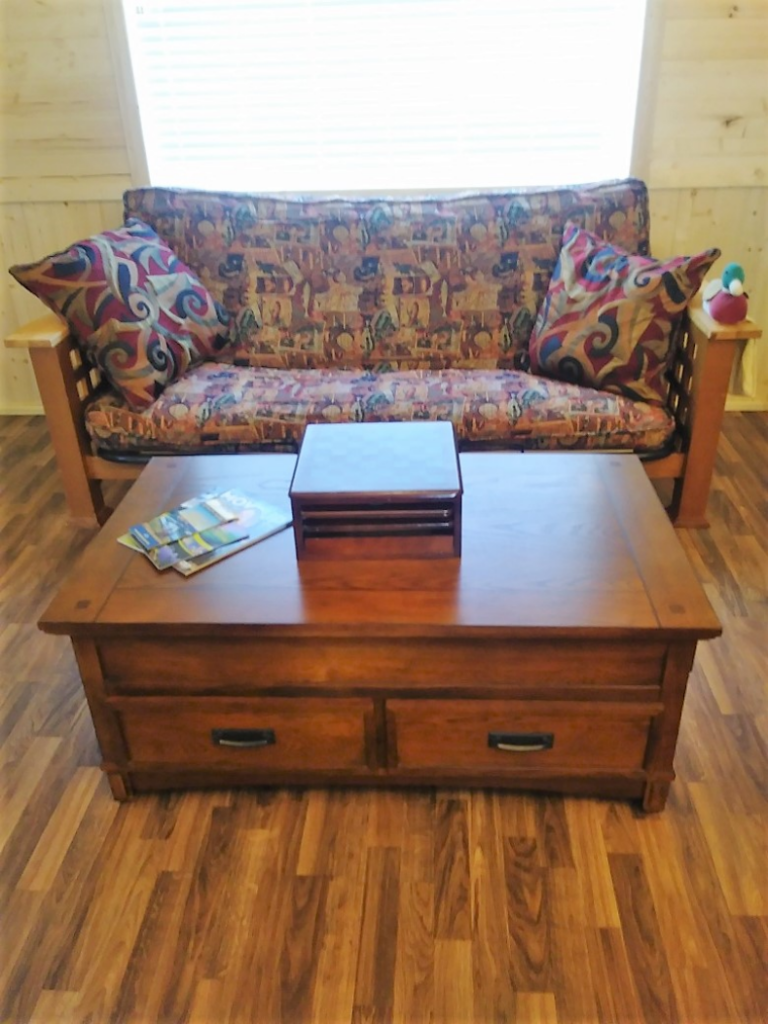 coffee table and futon